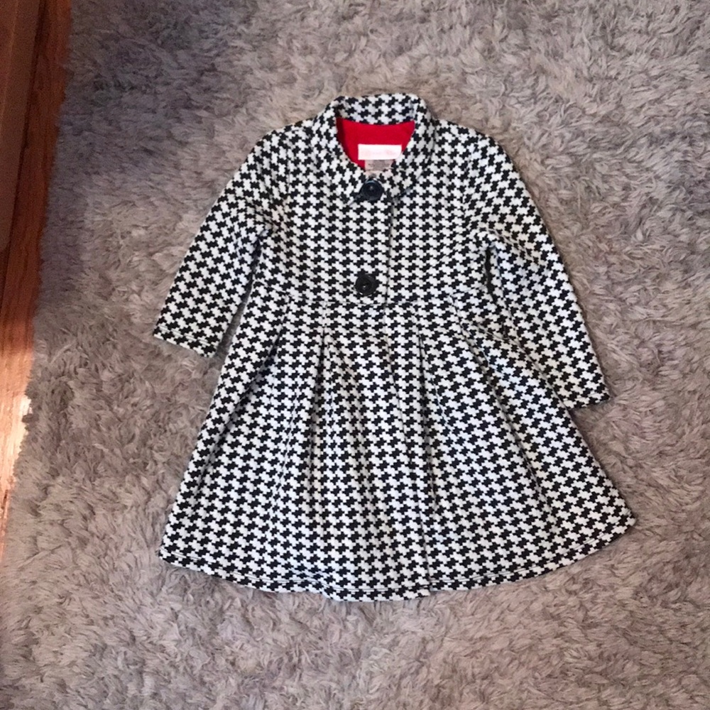 Bonnie baby Toddler Black n white Coat w red dress